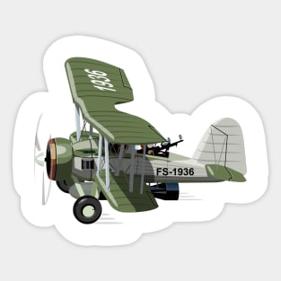 Cartoon Retro Bomber Plane Sticker